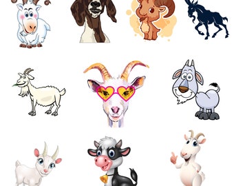 Koza Clipart PNG, Słodka Koza PNG, Koza Przezroczysta, Cyfrowa Koza z Kreskówek, Wysoka Jakość