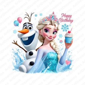 Clipart PNG di Frozen Elsa, Principessa Elsa e Olaf, Elsa Frozen, Design di Buon Compleanno, Alta Qualità