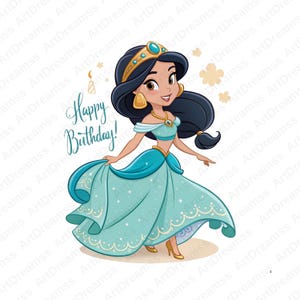 Princess Jasmine Clipart, Jasmine PNG, Cute Princess, Happy Birthday, Disney Princess, High Quality