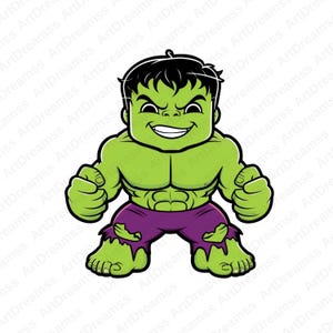 Hulk Cipart, Hulk PNG, Super Hero, Baby Hulk Style, High Quality