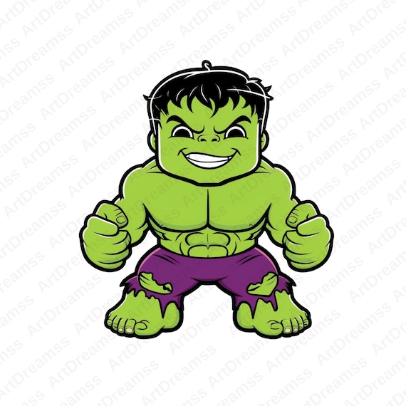 Hulk Cipart, Hulk PNG, Super Hero, Baby Hulk Style, High Quality