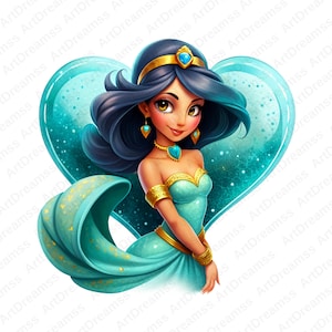 Princess Jasmine Clipart, Jasmine Png, Cute Princess, Jasmine Digital Print, High Quality