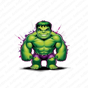 Hulk Cipart, Hulk PNG, Supereroe, Stile Baby Hulk, Alta Qualità