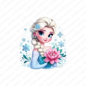 Clipart PNG di Elsa Frozen, Simpatica principessa Elsa, Frozen, Design floreale, Alta qualità