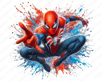 Spiderman Clipart, Superhero PNG, Avengers, Spiderman Splash, High Quality