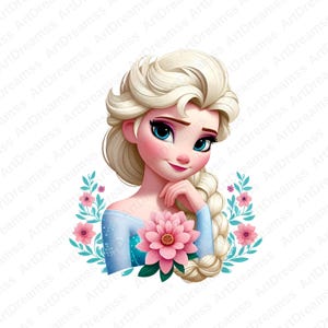 Clipart PNG di Elsa Frozen, Simpatica principessa Elsa, Frozen, Design floreale, Alta qualità