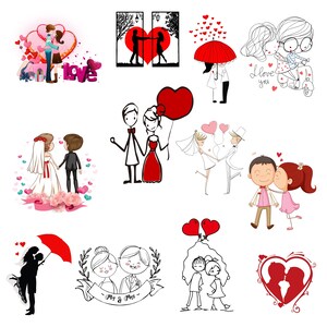 Love Couple PNG, Couple Heart Digital, Love Couple Marriage Transparent, Silhouette PNG