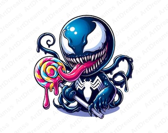 ヴェノムのクリップアート、ハッピーバースデー、ヴェノムのPNG画像、ヴェノムのスプラッシュ画像、デジタルダウンロード、高品質