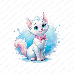 Aristocats Marie Clipart, Aristocats PNG, Cute Aristocats, Aristocats Marie Splash Style, Cartoon Cat, High Qualty