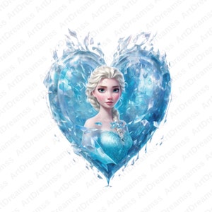 Elsa Clipart PNG, Elsa Princess Digital, Elsa Heart Design, Elsa Frozen, Elsa T-Shirt Design, High Quality