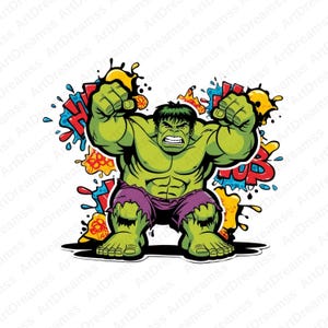 Hulk Cipart, Hulk PNG, Super Hero, Hulk Splash Style, High Quality