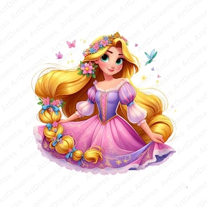 Princess Rapunzel Clipart, Cute Rapunzel, Tangled PNG, Disney Princess, High Quality