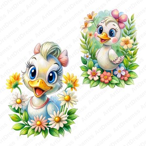 赤ちゃんデイジーダック クリップアート PNG、デイジーと花、かわいいデイジーダック、高品質