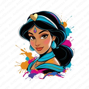 Princess Jasmine Clipart, Jasmine Png, Cute Princess, Jasmine Digital Print, High Quality