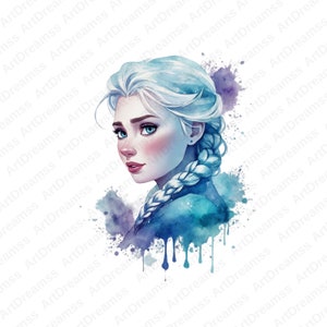 Frozen Elsa Clipart PNG, Elsa Watercolor, Princess Elsa Digital, Elsa Frozen, Elsa T-Shirt Design, High Quality
