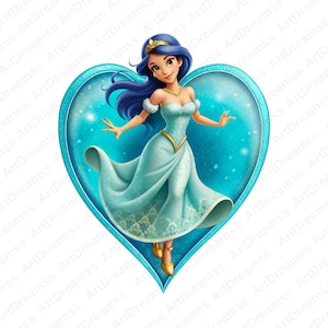 Princess Jasmine Clipart, Jasmine Png, Cute Princess, Jasmine Digital Print, High Quality