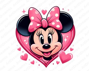 Minnie Mouse Clipart PNG, Linda Minnie Mouse, Flores de Minnie, Disney, Alta Calidad