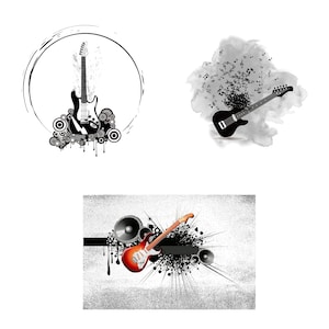 Electric Guitar Clipart PNG, Guitar Transparent, Guitar Digital, Shirt Design, High Quality