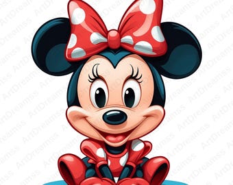 Clipart de Minnie Mouse, Disney, Linda Minnie Mouse PNG, Descarga digital, Alta calidad