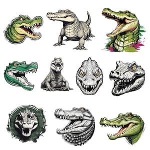 Crocodile Bundle PNG, Alligator Clipart PNG, Crocodile Cartoon, Cute Crocodile, Crocodile Transparent, Crocodile Digital, High Quality