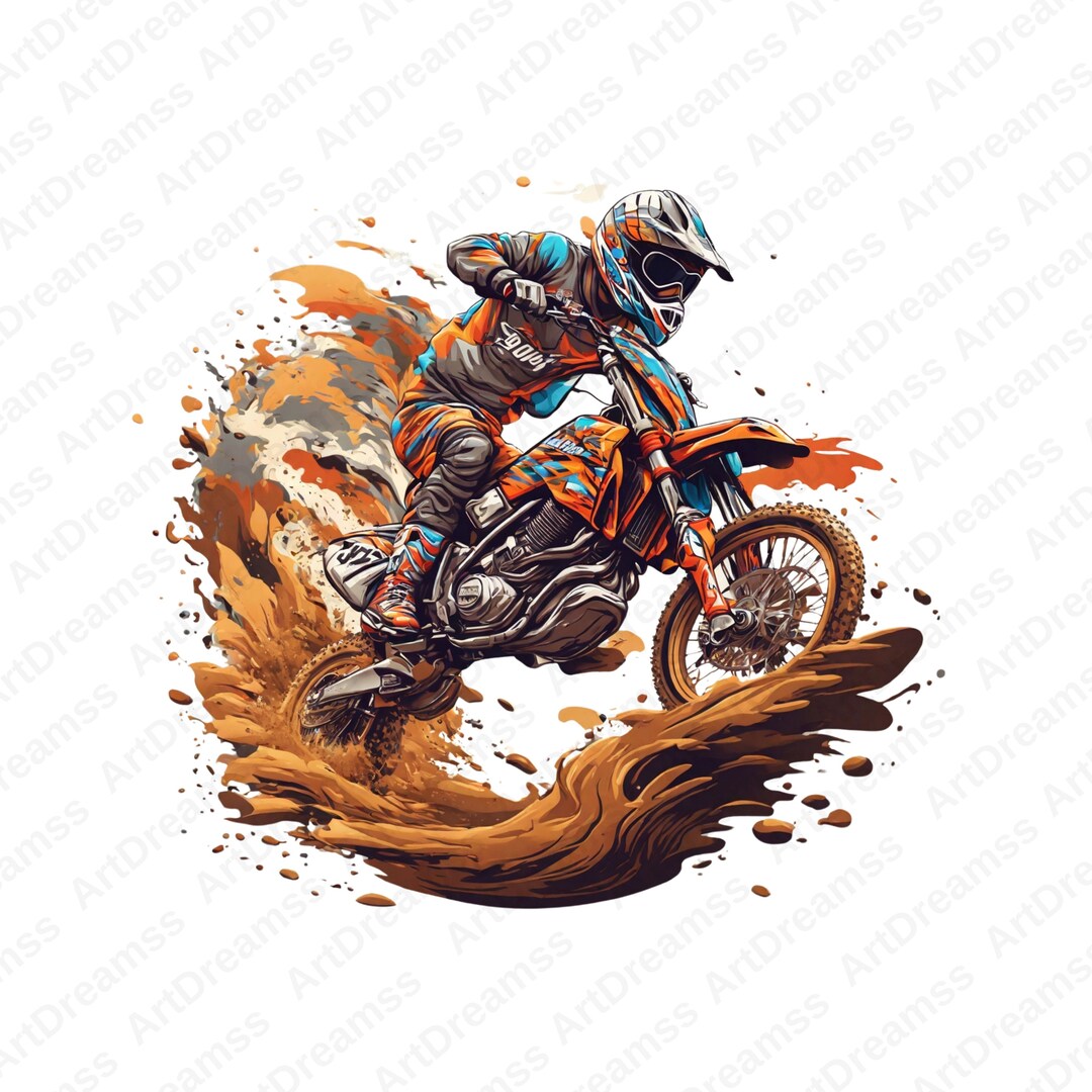 Dirt Bike Clipart, Motorcross PNG, T-shirt Design, Motorcycle ...