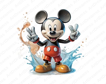 Mickey Mouse Clipart PNG, Mickey Mouse Splash Style, Lindo Mickey Mouse, Alta Calidad