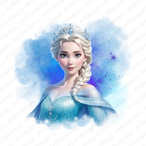 Elsa Clipart PNG, Elsa Princess Digital, Elsa Heart Design, Elsa Frozen, Elsa T-Shirt Design, High Quality