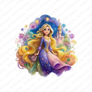 Princess Rapunzel Clipart, Cute Rapunzel, Tangled PNG, Disney Princess, High Quality