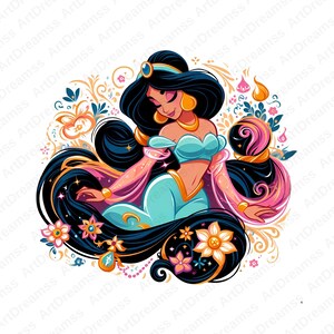 Princess Jasmine Clipart, Jasmine PNG, Cute Princess, Disney Princess, High Quality