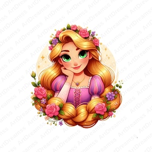 Princess Rapunzel Clipart, Cute Rapunzel, Tangled PNG, Disney Princess, High Quality