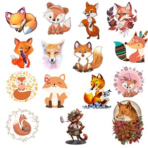 Fox Clipart PNG, Cute Fox, Cartoon Fox, Watercolor Fox, Cute Animals, High Quality