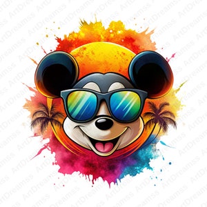 Mickey Mouse Clipart PNG, Mickey with Sunglasses, Mickey Mouse Summer Style, Cute MickeyMouse, Cartoon Character, Summer Vibes, High Quality