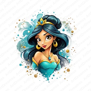 Princess Jasmine Clipart, Jasmine Png, Cute Princess, Jasmine Digital Print, High Quality