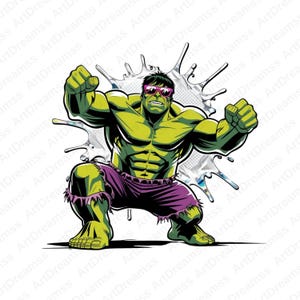 Hulk Cipart, Hulk with sunglasses, Cool Hulk, Hulk PNG, Super Hero, Hulk Splash Style, High Quality