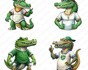 Crocodile Bundle PNG, Alligator Clipart, Alligator with Sunglasses, Cool Crocodile, Alligator T Shirt Design, High Quality