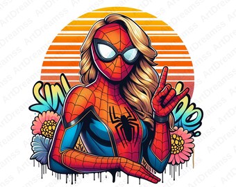 Spiderman Clipart, Lady Superhero PNG, Avengers, Spiderman Graffiti, Cute Spiderman Woman, High Quality