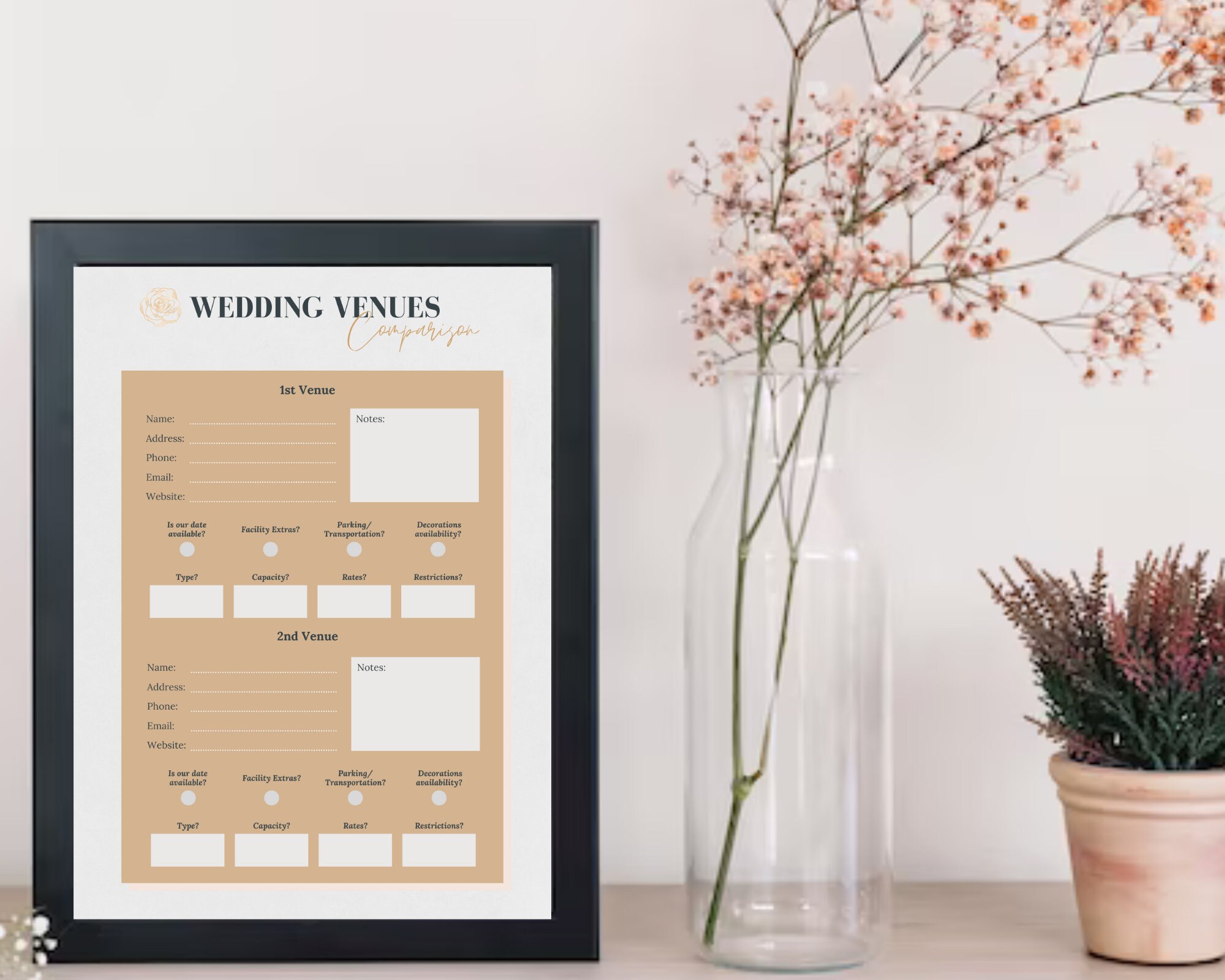 Wedding Planner Printable Printable Wedding Planner Etsy