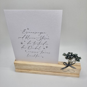 Beileidsbekundung Karte mit Kartenhalterung und Trockenblumen