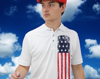 Country Homeland Flag Dry Fit Short Sleeve Golf Polo Shirt for Men, Moisture Wicking Performance, Great for Sports and Outdoor Activities