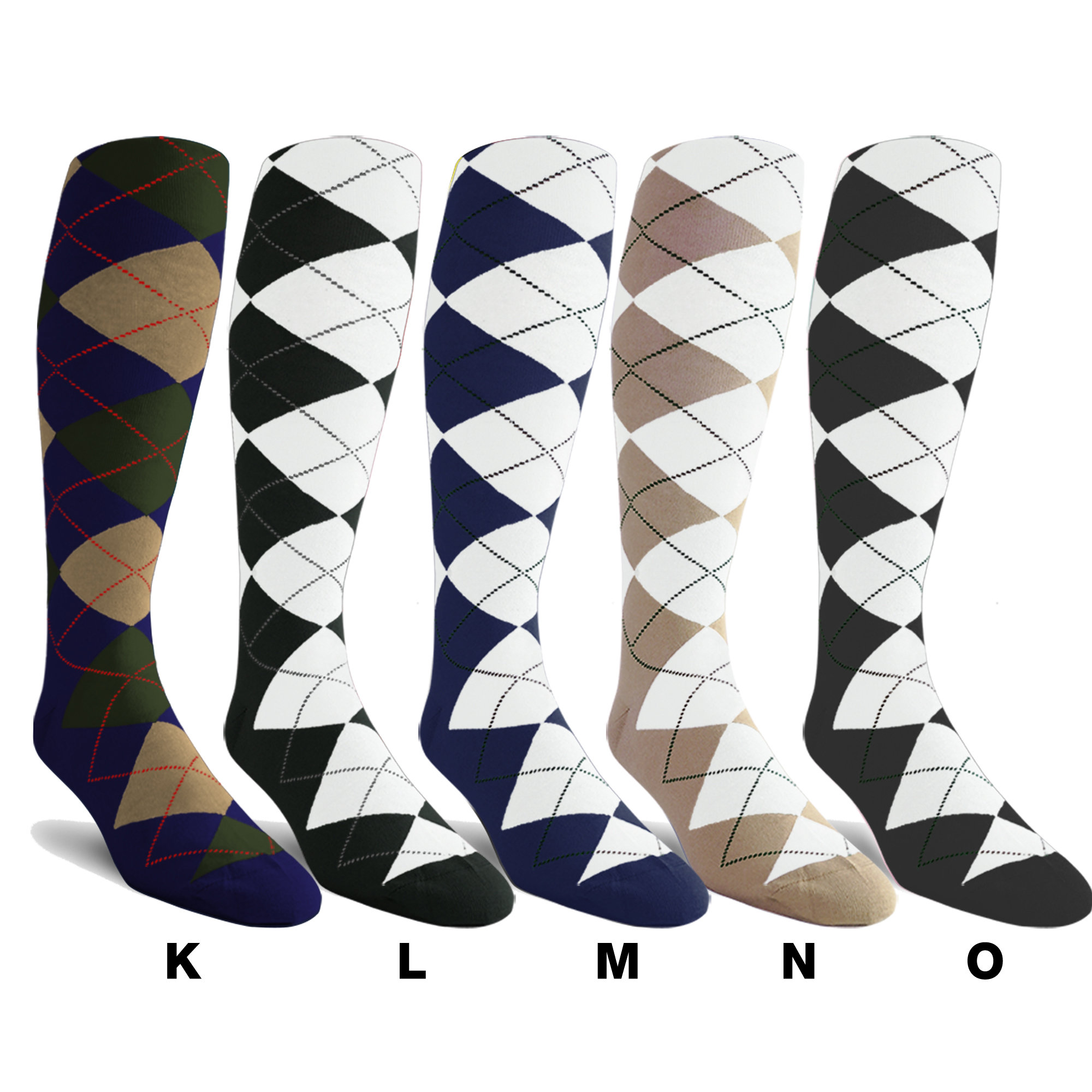 6 Paar Kniehohe Herrensocken Im Argyle-Design – Baumwolle, Größe 39-45, Für Golf, Reiten & Stiefel