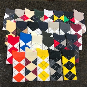 Colorful Knee High Argyle Cotton Socks For Men Women and Youth (A-Z) by Golf Knickers