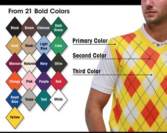 V-neck Argyle Golf Sweater Vests Golfknickers: Mens Pullover