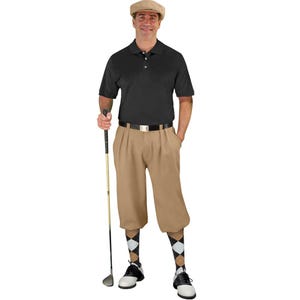 Start in Style Golf Knickers Microfiber (Plus Fours) for Men Outfit - Khaki