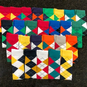 Colorful Knee High Argyle Cotton Socks For Men Women and Youth (5A-5Z) by Golf Knickers