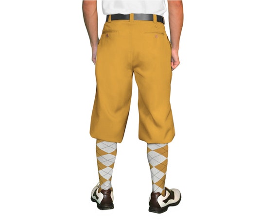 Golf Knickers Microfiber (plus Fours) for Men Gold