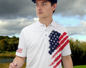American Patriot Heroes Dry Fit Short Sleeve Golf Polo Shirt for Men, Moisture Wicking Performance, Great for Sports and Outdoor Activities