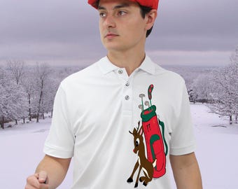Christmas Pro Dry Fit Short Sleeve Golf Polo Shirt for Men, Moisture Wicking Performance, Great for Sports and Outdoor Activities