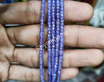 Collar de cuentas de tanzanita AAA: Piedra preciosa facetada, 43 cm (17 pulgadas)