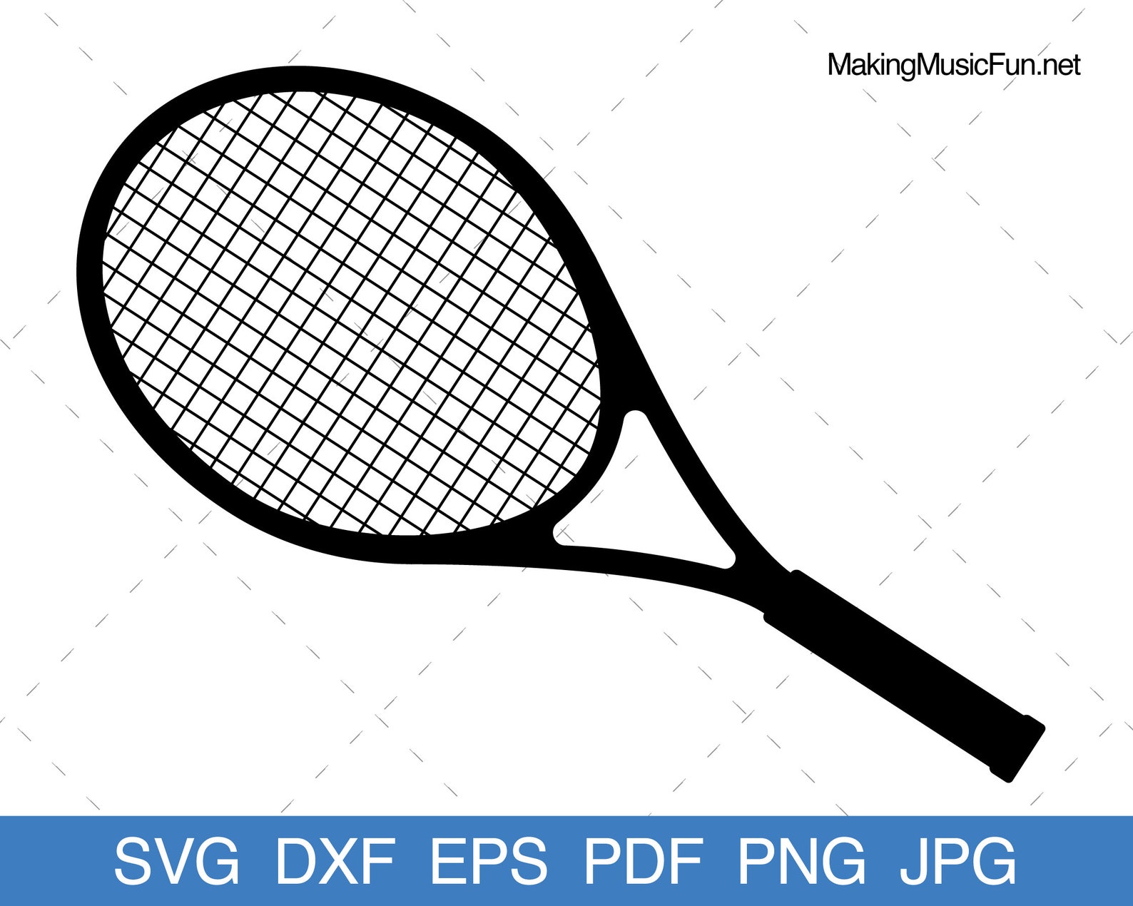 Tennis Racket - SVG Cricut & Silhouette Cut Files. Tennis Racket ...