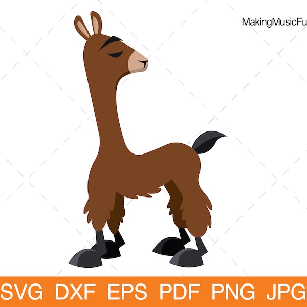 Llama - SVG Cricut Cut Files. Cute Cartoon Llama Vector Illustration. Alpaca Clip Art. Limited Commercial Use. (dxf, eps, pdf, png, jpg)